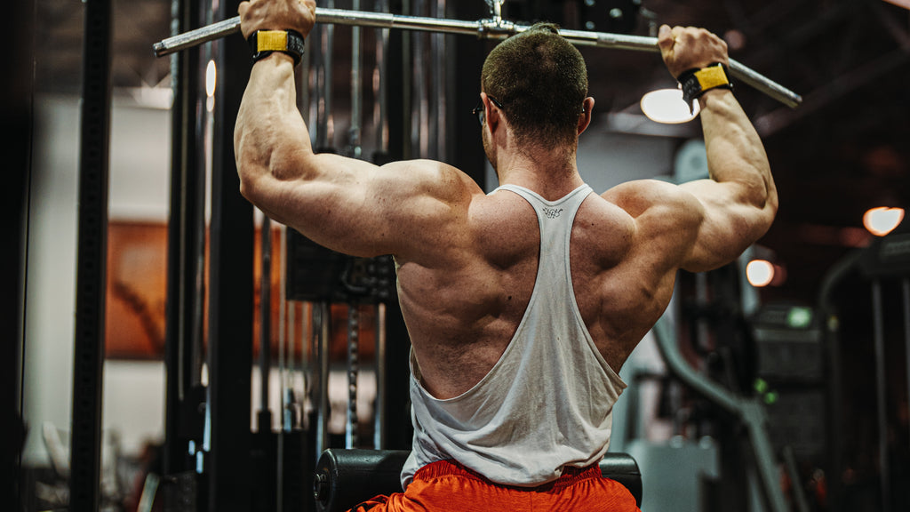 Jared Feather performing a lat pulldown